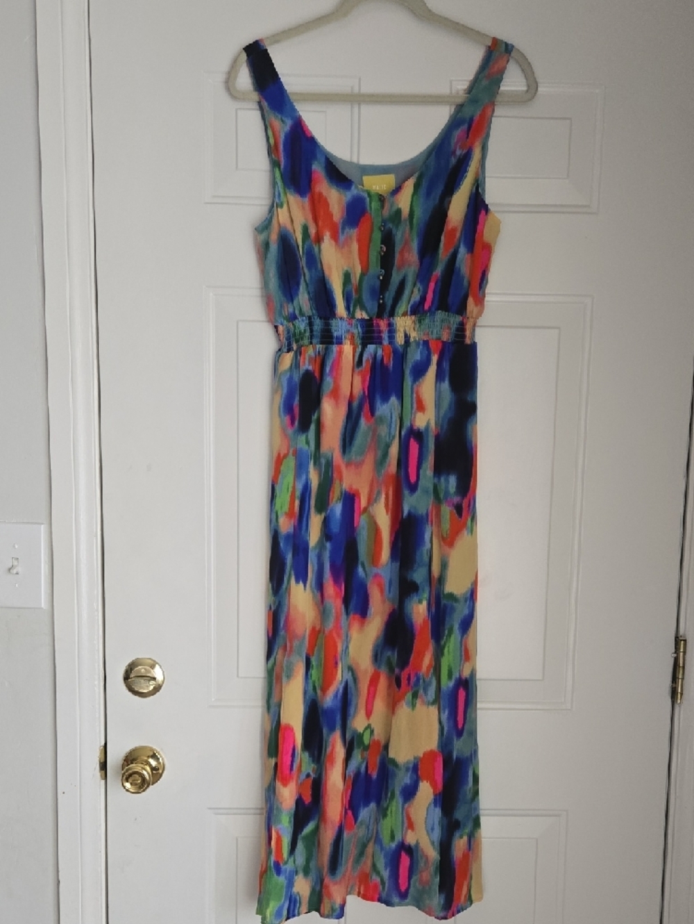 Anthropologie Multicolor Aloisia Maxi Dress Silk Size 12P - Picture 3 of 8
